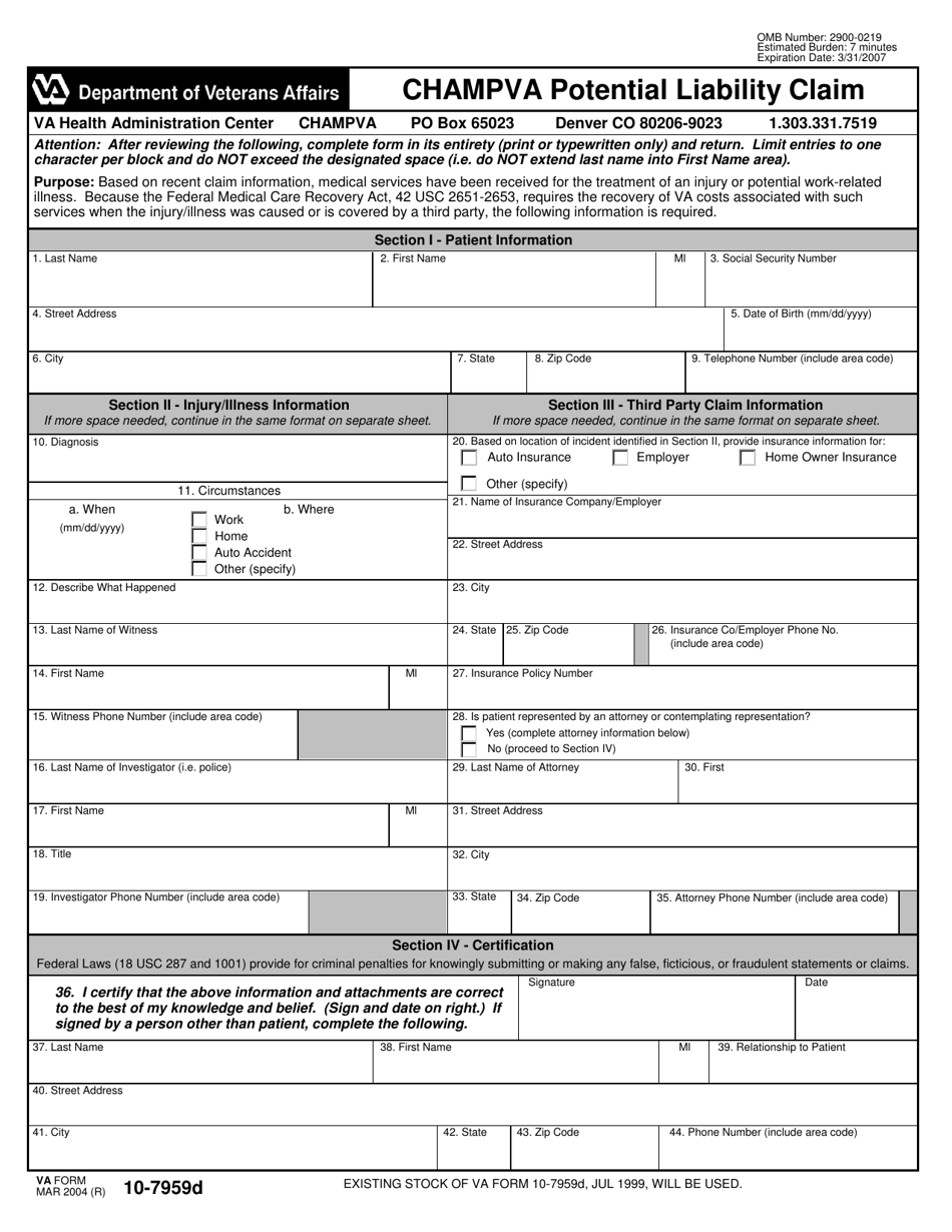 Champva Fillable Claim Form Printable Forms Free Online