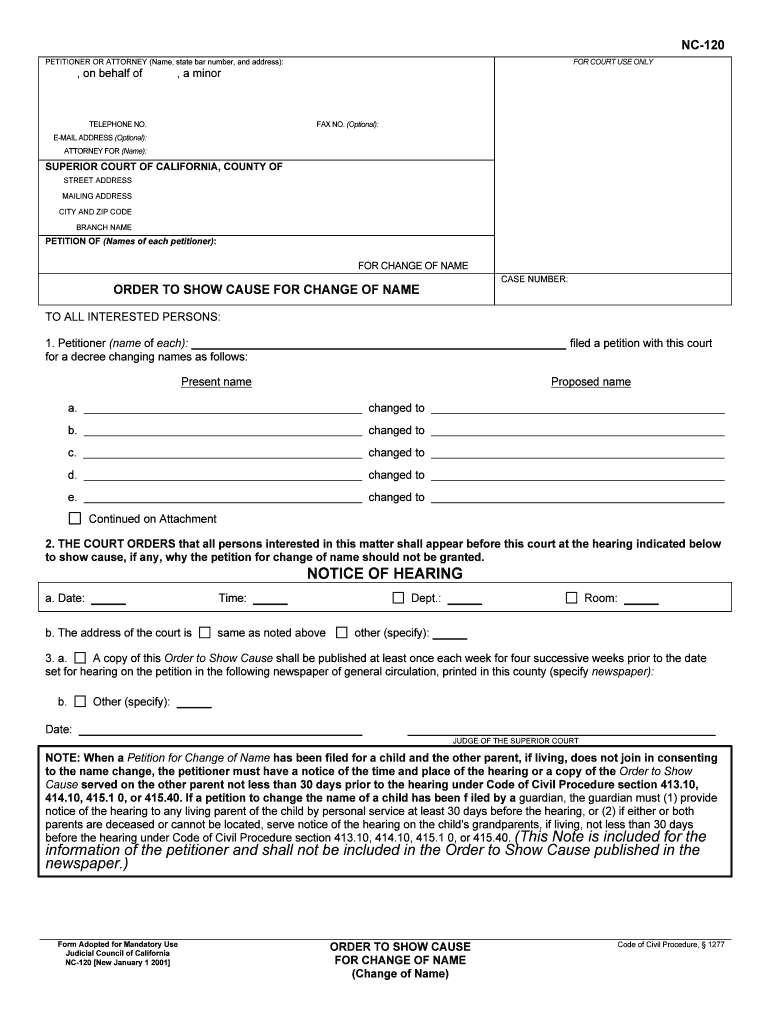 CHANGE Of NAME PACKET San Diego Superior Court CA Form Fill Out And 