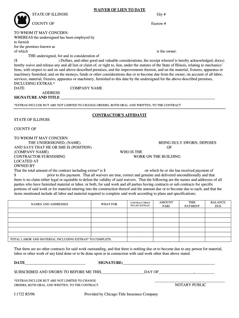 Chicago Title Waiver Fill Out Sign Online DocHub