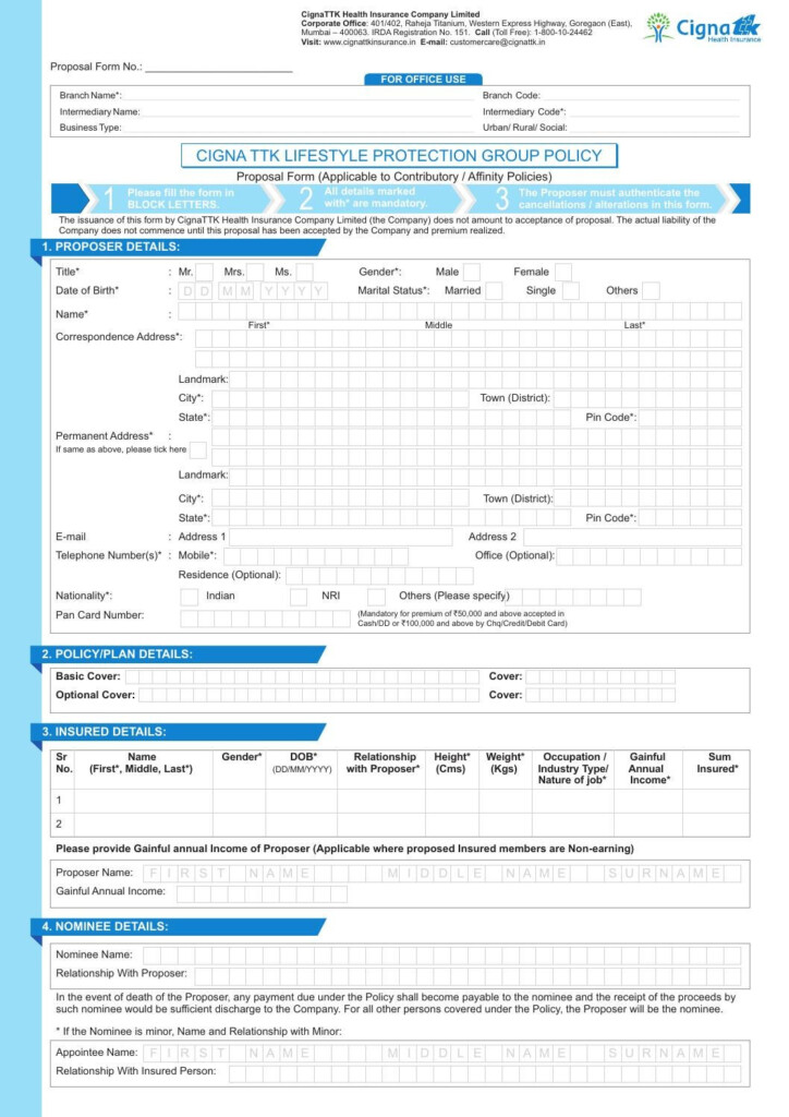 Cigna TTK Lifestyle Protection Group Policy Health Insurance By 