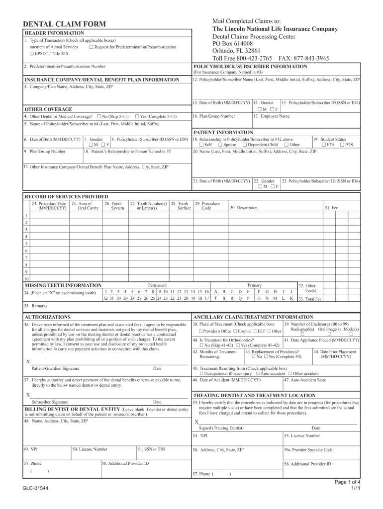 Claim Dental Containing Form Fill Out And Sign Printable PDF Template 