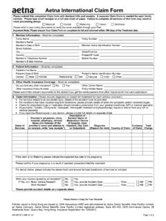Claim Form For Medical Aetna International Download Claim form for 