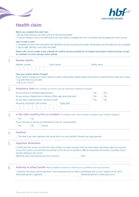 Claim Form HBF Fill And Sign Printable Template Online