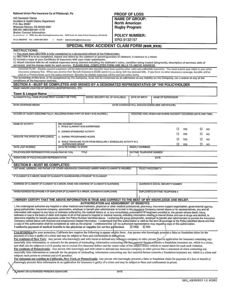 Claim Form Universal Life Claim Form