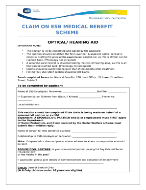 CLAIM ON ESB MEDICAL BENEFIT SCHEME Doc Template PdfFiller