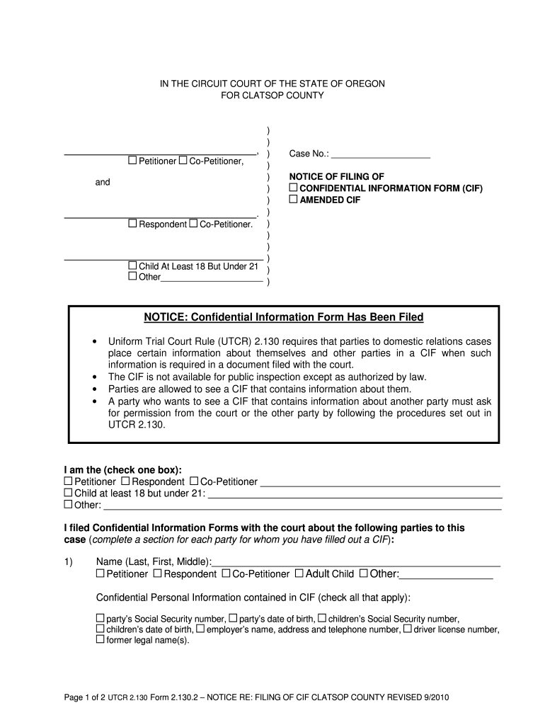 Clatsop County Or Petition For Adult Adoption 2010 Form Fill Out