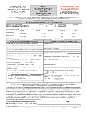 Combined Insurance Claim Form Pdf