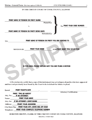 Cook County Appearance Form Fill Online Printable Fillable Blank 