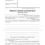 Delaware Transfer On Death Deed Form Download Printable PDF