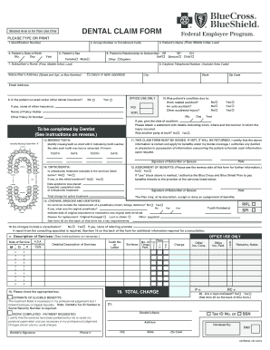 Dental Claim Form Blue Cross And Blue Shield Federal Employee 