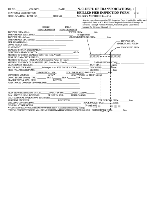 Drilled Pier Inspection Form Printable Pdf Download