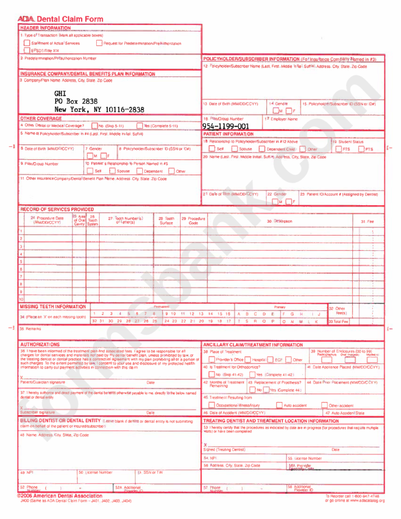 Emblem Health Dental Claim Form Printable Pdf Download