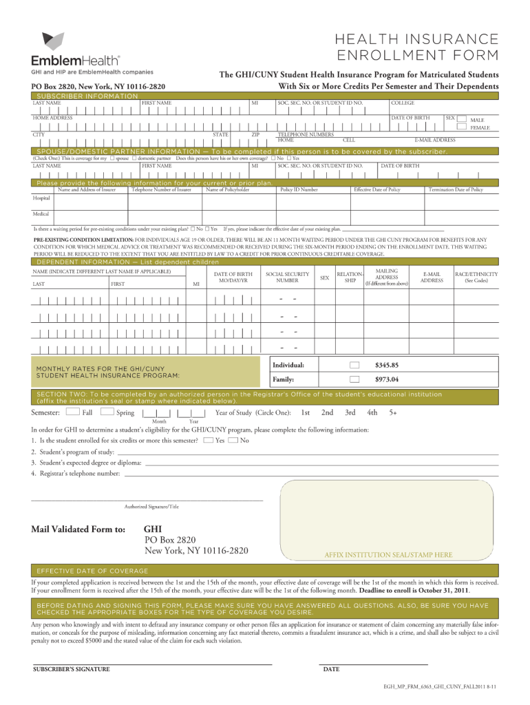 Emblemhealth Cobra Form Fill Out Sign Online DocHub