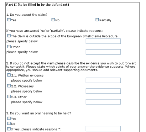European Small Claims Rules