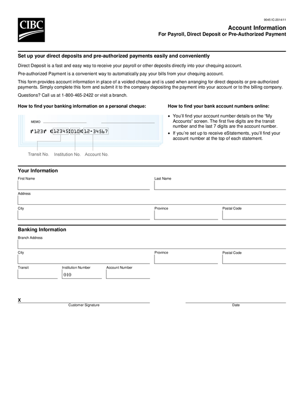 Fill Free Fillable CIBC Financial Services PDF Forms