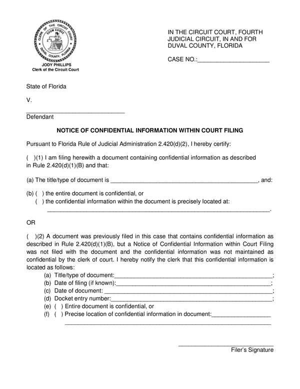 Fill Free Fillable Duval County Clerk Of Courts PDF Forms