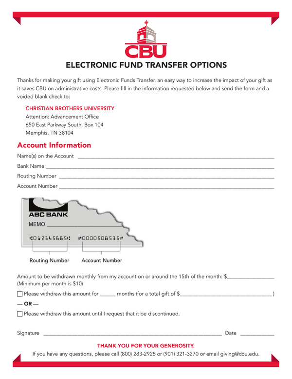 Fill Free Fillable Forms Christian Brothers University