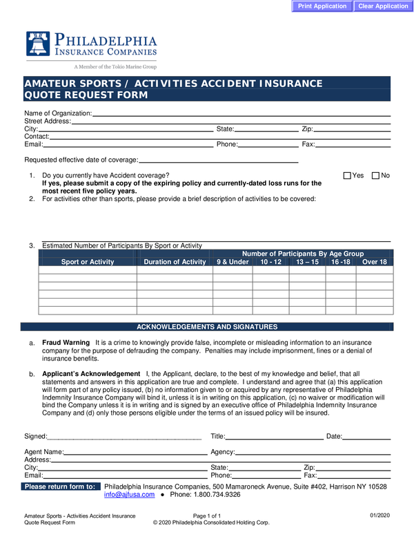 Fill Free Fillable Philadelphia Insurance Companies Pdf Forms Gambaran