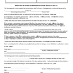 Fillable Appointment Of Authorized Representative Form Rules 102 And