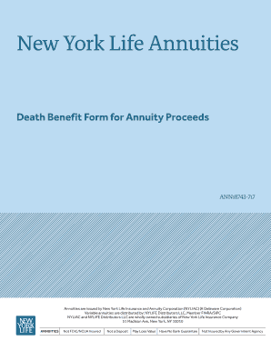 Fillable New York Life Annuities Death Benefit Form Edit Print 