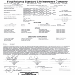 Fillable Online ANNUAL STATEMENT First Reliance Standard Life Insurance