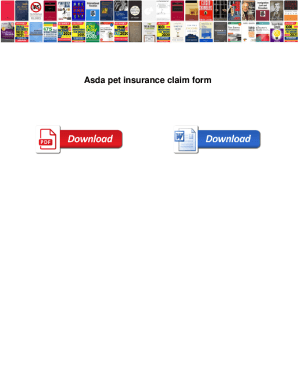 Fillable Online Asda Pet Insurance Claim Form Pdf Asda Pet Insurance 