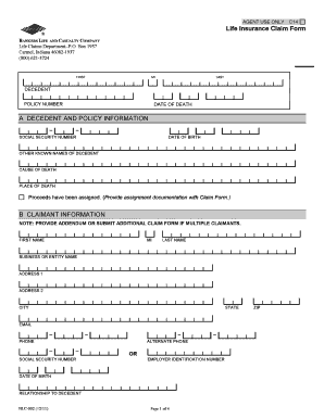 Fillable Online Bankers Life And Casualty Company Forms Place Of Death 