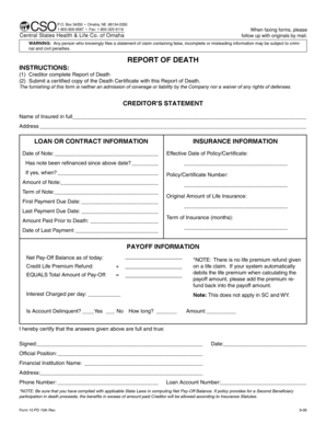 Fillable Online Central States Of Omaha CSO Life Claim Fax Email Print 