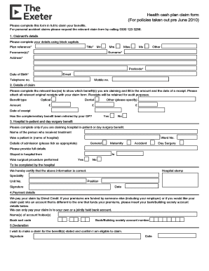 Fillable Online Exeter Claim Form Fax Email Print PdfFiller