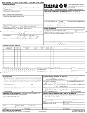 Fillable Online HMSA Dental J430 Claim Form 0701 Fax Email Print 