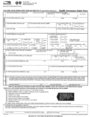 Fillable Online Horizon Health Insurance Claim Form pdf Fax Email Print 