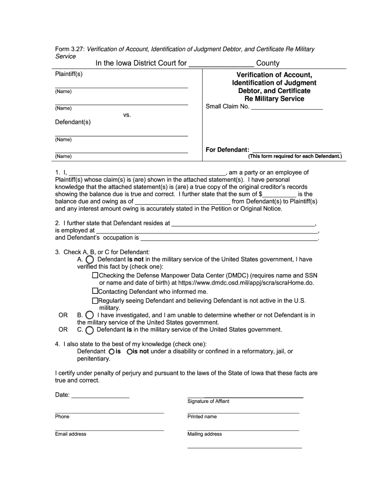 Fillable Online Iowacourts Form 3 27 Fax Email Print PdfFiller