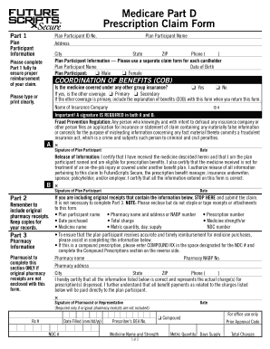 Fillable Online Medicare Part D Prescription Claim Form Argus Health 