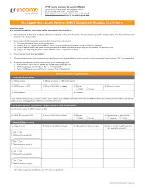 Fillable Online MHS Outpatient Medical Claim Form NTUC Income Fax 