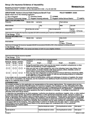 Fillable Online Minnesota Life Evidence Of Insurability Form Fax 