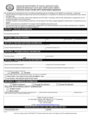 Fillable Online Mmac Mo Electronic Funds Transfer EFT Paper 