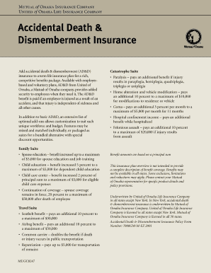 Fillable Online Mutual Of Omaha Accidental Death And Dismemberment Form 