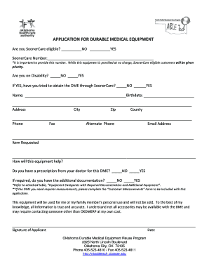 Fillable Online Ok Filable Durable Medical Equipment Certification Form 