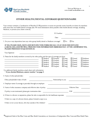 Fillable Online Other Health Cob doc Health Benefits Claim Form Bcbs 