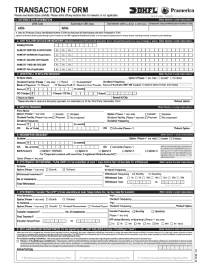 Fillable Online Pramerica Transaction Form DHFL 281215 Fax Email 