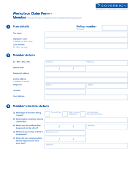 Fillable Online Sovereign Co Member Claim Form Sovereign Sovereign 