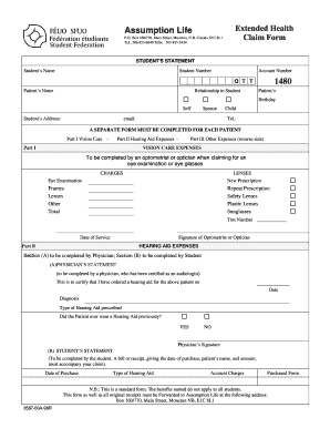 Fillable Online Ustpaul Assumption Life Extended Health Claim Form