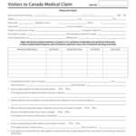 Fillable Online Visitors To Canada Medical Claim Johnson Fu Insurance
