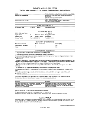 Fillable Online Webportal Magma hdi Co DOMICILIARY CLAIM FORM Magma 