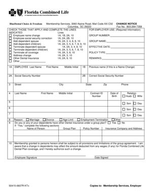 Florida Combined Life Insurance Company Inc Fill Online Printable 