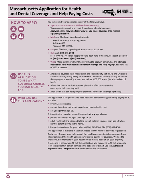 Form ACA 3 0719 Download Printable PDF Or Fill Online Massachusetts 