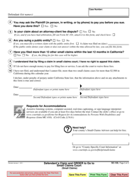 Form SC 120 Download Fillable PDF Or Fill Online Defendants Claim And 