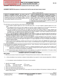 Form SC 133 Download Fillable PDF Or Fill Online Judgment Debtor 39 s 