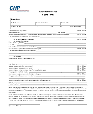 FREE 10 Sample Insurance Claim Forms In PDF MS Word