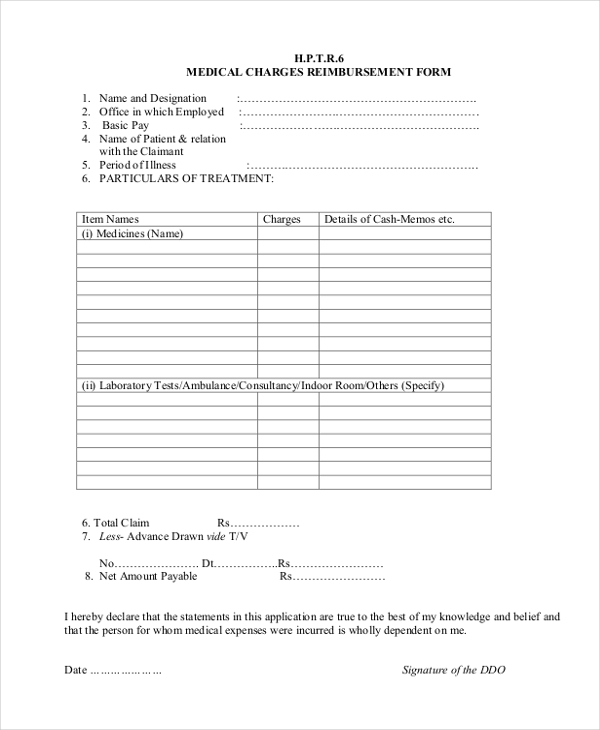 FREE 12 Sample Medical Reimbursement Forms In PDF Excel Word